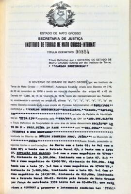NÚMERO DO TÍTULO: 00854