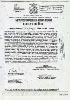 NÚMERO DA CERTIDÃO: 09193-5CD.2009