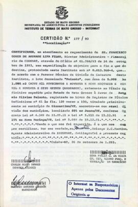 NÚMERO DA CERTIDÃO: 177.93