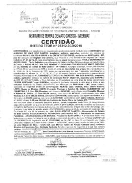 NÚMERO DA CERTIDÃO: 08312-3CD.2010