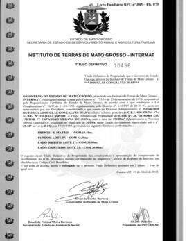 NÚMERO DO TÍTULO: 10436