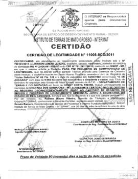 NÚMERO DA CERTIDÃO: 11008-8CD.2011