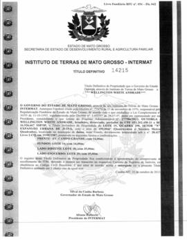NÚMERO DO TÍTULO: 14215