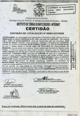 NÚMERO DA CERTIDÃO: 05584-5CD.2009
