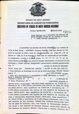 NÚMERO DO TÍTULO: 000190