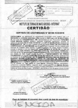 NÚMERO DA CERTIDÃO: 08100-1CD.2010