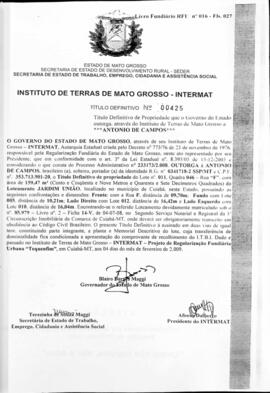 NÚMERO DO TÍTULO: 00425