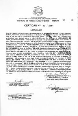 NÚMERO DA CERTIDÃO: 63.2.001