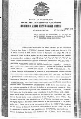 NÚMERO DO TÍTULO: 002063