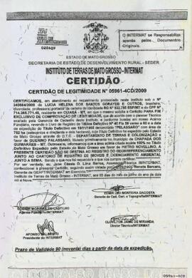 NÚMERO DA CERTIDÃO: 05961-4CD.2009