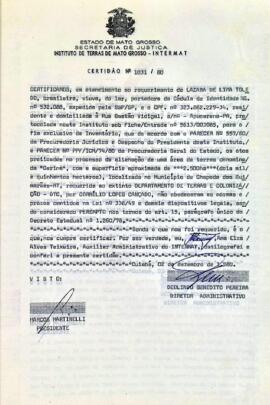 NÚMERO DA CERTIDÃO: 1031.80