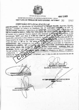 NÚMERO DA CERTIDÃO: 464.2005