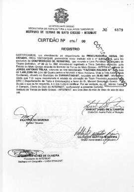 NÚMERO DA CERTIDÃO: 076.00