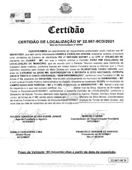NÚMERO DA CERTIDÃO: 22967-9CD.2021