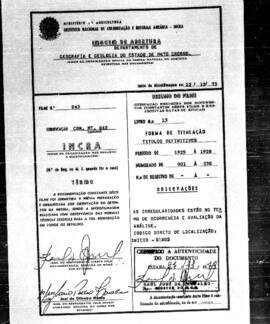 NÚMERO DO TÍTULO: SEM DADOS