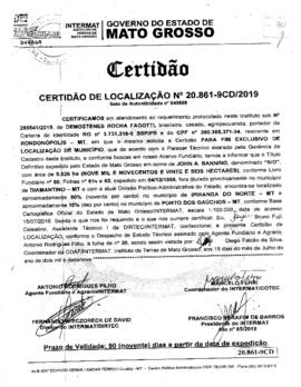 NÚMERO DA CERTIDÃO: 20.861-9CD.2019