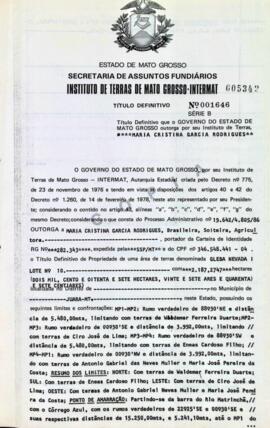NÚMERO DO TÍTULO: 001646