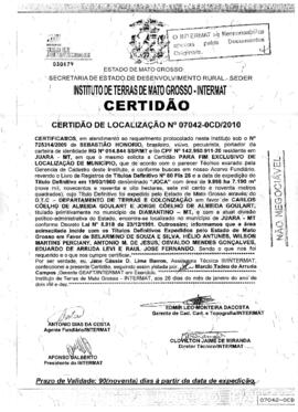 NÚMERO DA CERTIDÃO: 07042-0CD.2010