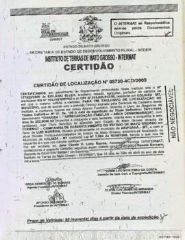 NÚMERO DA CERTIDÃO: 05730-4CD.2009
