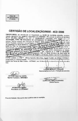 NÚMERO DA CERTIDÃO: 0655-4CD.2006