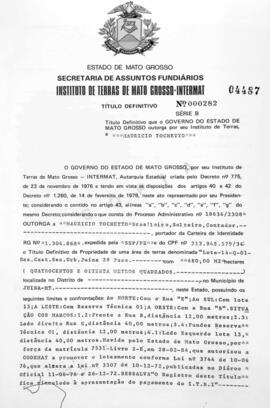 NÚMERO DO TÍTULO: 000282