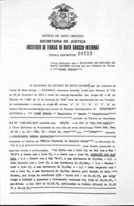 NÚMERO DO TÍTULO: 00523