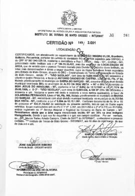 NÚMERO DA CERTIDÃO: 148.2001
