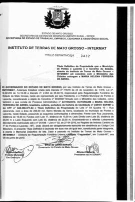 NÚMERO DO TÍTULO: 3432