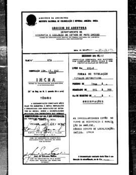 NÚMERO DO TÍTULO: SEM DADOS