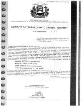 NÚMERO DO TÍTULO: 14185