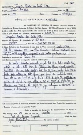 NÚMERO DO TÍTULO: 00482