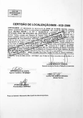 NÚMERO DA CERTIDÃO: 0658-0CD.2006