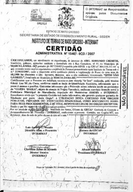 NÚMERO DA CERTIDÃO: 15467-0CD.2007