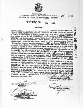 NÚMERO DA CERTIDÃO: 302.2001
