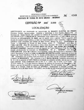 NÚMERO DA CERTIDÃO: 265.2000