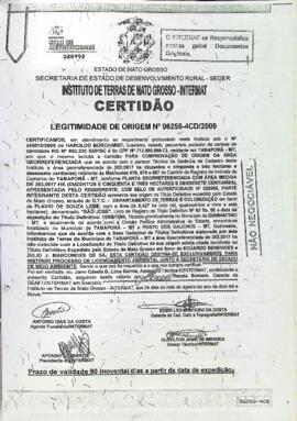 NÚMERO DA CERTIDÃO: 06255-4CD.2009