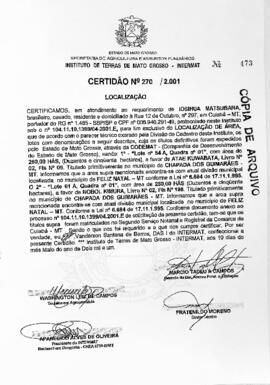 NÚMERO DA CERTIDÃO: 270.2001