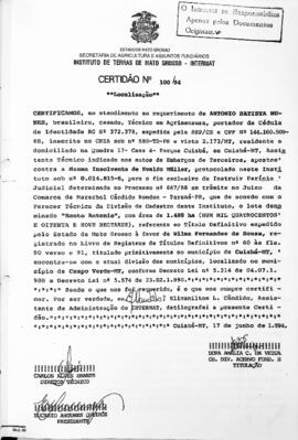 NÚMERO DA CERTIDÃO: 100.94