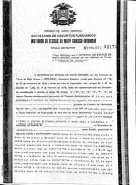 NÚMERO DO TÍTULO: 001672