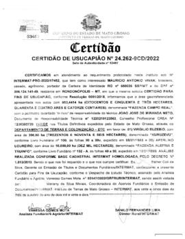 NÚMERO DA CERTIDÃO: 24.262-9CD.2022