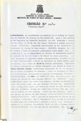NÚMERO DA CERTIDÃO: 061.92