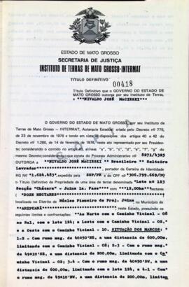 NÚMERO DO TÍTULO: 00418