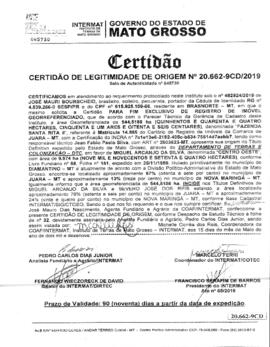 NÚMERO DA CERTIDÃO: 20.662-9CD.2019