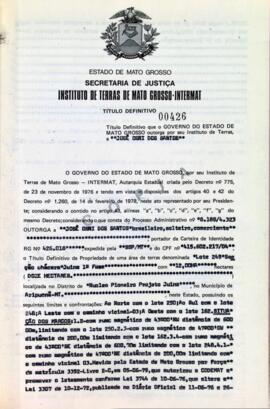 NÚMERO DO TÍTULO: 00426