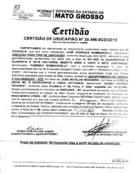 NÚMERO DA CERTIDÃO: 20.496-9CD.2019