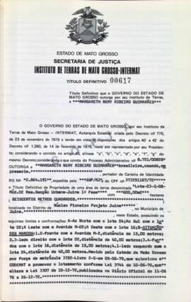 NÚMERO DO TÍTULO: 00617