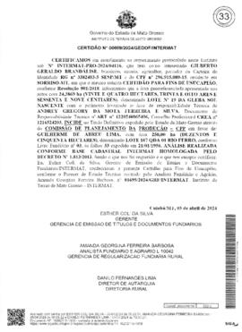 NÚMERO DA CERTIDÃO: 00609.2024