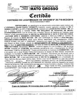 NÚMERO DA CERTIDÃO: 20.718-9CD.2019