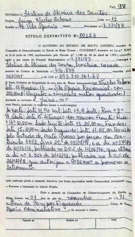 NÚMERO DO TÍTULO: 00123