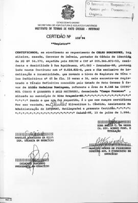 NÚMERO DA CERTIDÃO: 132.94